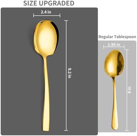 4 Piece Serving Spoons Set, 9.2-Inch Includes 4 Large Spoons - Image 3
