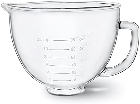 Glass Bowl Compatible With KITCHENAID Stand Mixer, With Red Lid Compatible with - Image 4