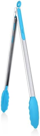 16 Inch Long Silicone Tongs, Extra Reach by AUWUB