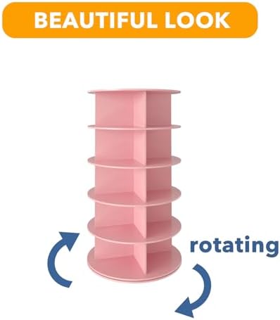 SpaceAid 5 Tier Rotating Shoe Rack Tower, Spinning Shoe Display Lazy Susan - Image 7