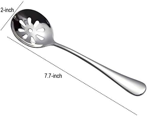 2-Pack 7.7-inch Stainless Steel Slotted Soup Serving Spoon Colander - Image 2