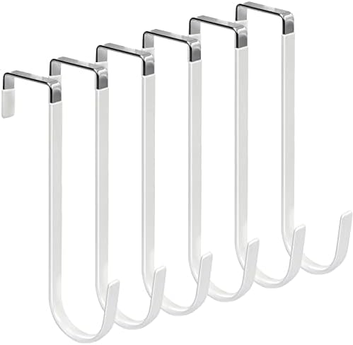 FYY Over the Door Hooks, Single-Hanger 6 Pack, Fits Doors 1.6" White by FYY