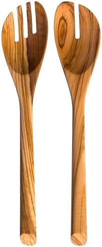 Rock & Branch Olive Wood Salad Serving Utensils, Pasta and More by TotallyBamboo