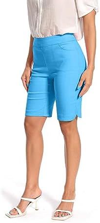 Women's Work Casual Super Stretch Tulip-Hem Pull-On Dress Shorts - Image 3