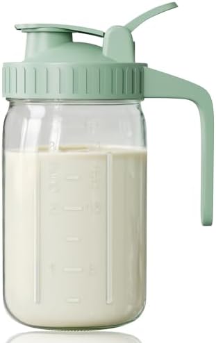 32 oz Breast Milk Pitcher, Glass Mason Jar Pitcher by OneDream