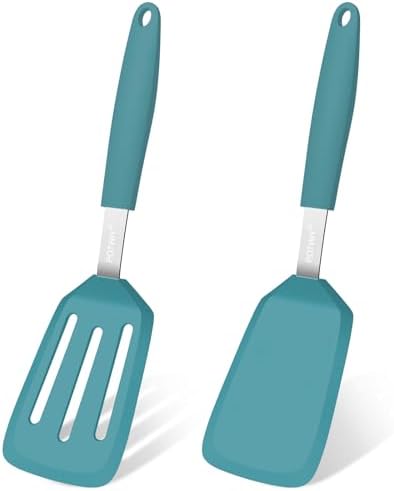 2 Pack Silicone Kitchen Spatula Set, 600°F Heat Resistant by POTWIY