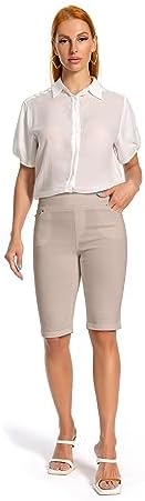 Jenna Rose Women's Stretch Bermuda Shorts – 5-Pocket, Cuffed Hem, Mid-Length - Image 5