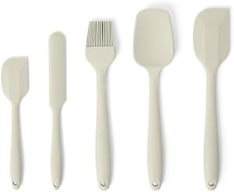 Amazon Basics Silicone Spatulas, 5-Piece Set, Heat-Resistant, Food-Grade by AmazonBasics