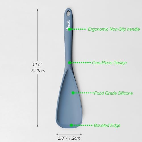 Silicone Cooking Spoon Spatula For Non-stick Cookware, 12.6" Starry Blue - Image 2