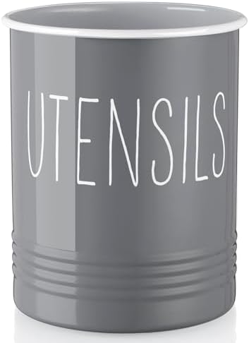 Bivvclaz Gray Kitchen Utensil Holder, 6.7" Utensil Holder by Bivvclaz