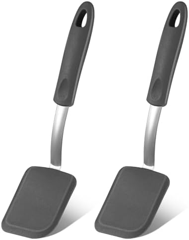 2Pcs Mini Silicone Cookie Brownie Spatula, Solid Flat by Yetene