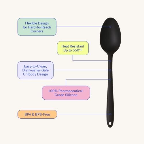 GIR 13-Inch Premium Silicone Spaghetti & Pasta Spoon – Red - Image 2