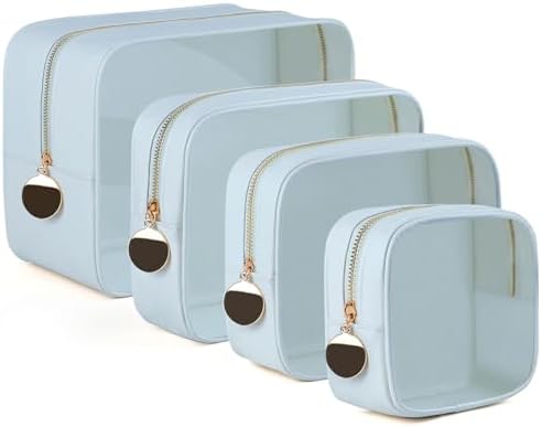 YOPCDJ 4PCS Clear Makeup Bag Set, Waterproof TPU Purse Organizer Pouches by YOPCDJ
