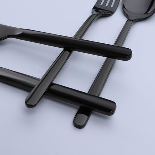 KINGSTONE Black Silverware Set, 40 Piece Flatware Set - Image 5