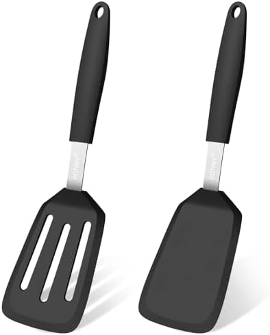 2 Pack Silicone Kitchen Spatula Set, 600°F Heat Resistant by POTWIY