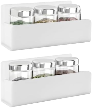 6 Inch Acrylic Spice Rack Wall Mount, 2 Pack by Douildhaiy