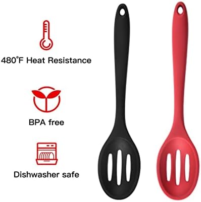 2 Pack Nonstick Silicone Slotted Spoons, High Heat Resistant Cooking Baking - Image 6