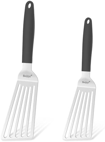 Beijiyi Stainlecss Steel Fish Spatula Set, 13.3"&11.3" Slotted Turner by Beijiyi