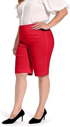 Jenna Rose Women's Pull-On Dress Shorts w/D-Ring – Work & Office Casual - Image 2