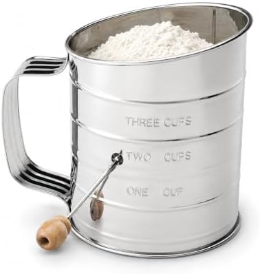 Mrs. Anderson's Baking Hand Crank Flour Sifter, Stainless Steel by MrsAndersonsBaking