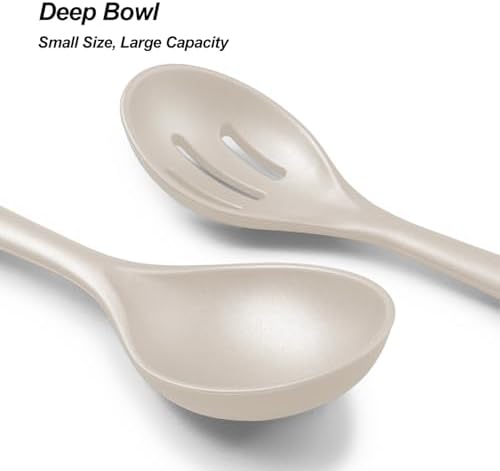 VOVOLY Silicone Spoons for Cooking, Solid & Slotted Spoon Set - Image 3