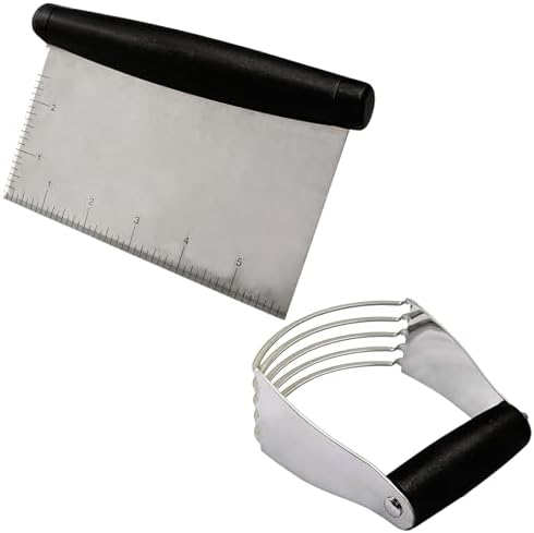 Stainless Steel Bench Scraper & Pastry Blender Set by Unknown