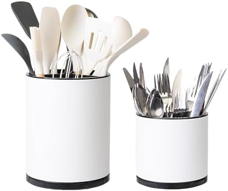 LIBODOUR Kitchen Utensil Holder, Large 360°Rotating by ModernandFarmhouseUtensilHolder