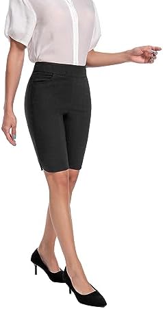 Women's Work Casual Super Stretch Tulip-Hem Pull-On Dress Shorts - Image 3