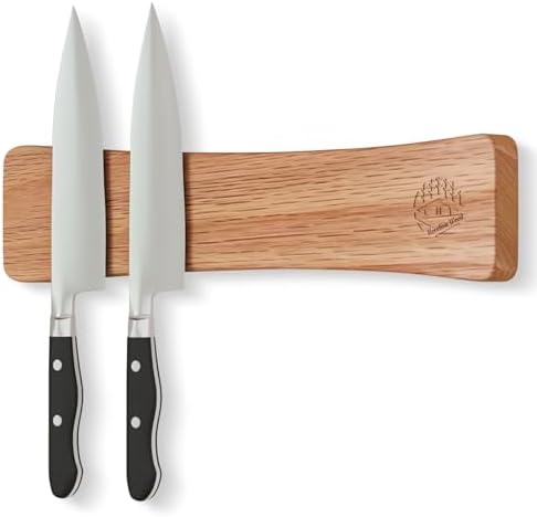 Knife Magnetic Strip, 10 Inch Solid Oak Magnetic Knife Holder - Image 2