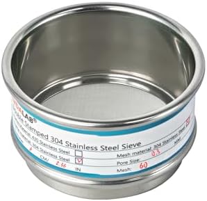 2.36" Full 304 Stainless Steel Mini Lab Sieve, 60 Mesh Sifter by LVDALAB
