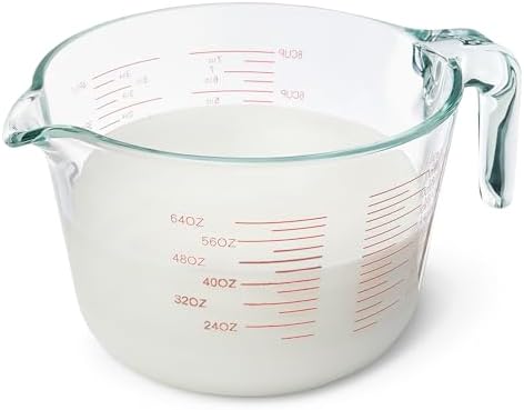 Amazon Basics Large Size Glass Measuring Cup, 8 Cup, Easy-to-Read Markings by AmazonBasics