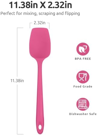 U-Taste Silicone Spoon Spatula, 600°F High Temp Spoonula, Rosy Pink - Image 2