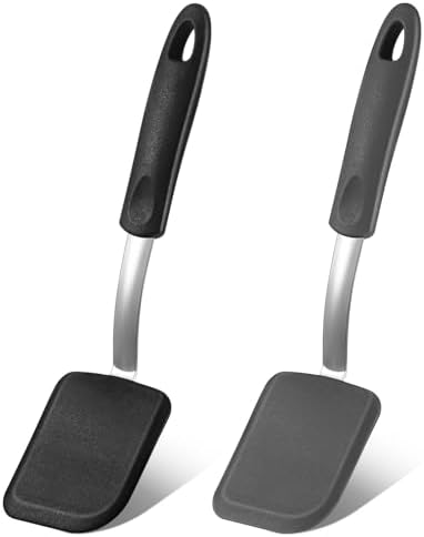 2Pcs Mini Silicone Cookie Brownie Spatula, Solid Flat by Yetene