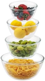 Cuiselect 4pc Glass Mixing Bowls Sets, Nesting Mixing Bowls by Cuiselect