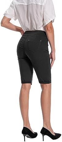 Jenna Rose Women's Stretch Bermuda Shorts – 5-Pocket, Cuffed Hem, Mid-Length - Image 4