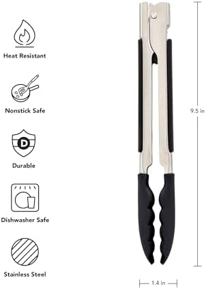 KitchenAid Silicone Tipped Side Locking Tongs, 9 Inch - Image 2