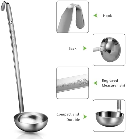 Meekoo 3 Pcs Stainless Steel Ladles Soup - Image 5