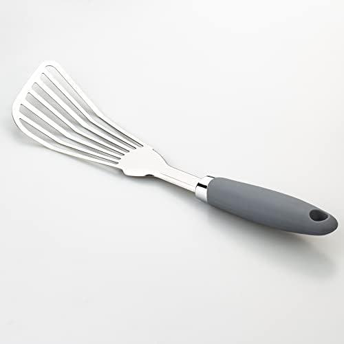 304 Stainless Steel Fish Spatula, Non-Slip Ergonomic Handle Slotted Spatula - Image 2