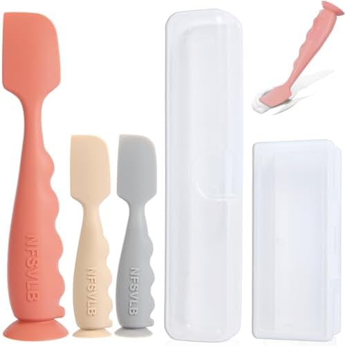 Baby Diaper Cream Spatula with Case, 1 Large 2 Mini Diaper Spatula with 2 Case by BabyEssentials