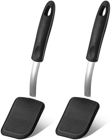 2Pcs Mini Silicone Cookie Brownie Spatula, Solid Flat by Yetene