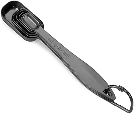6-Piece 18/8 Stainless Steel Measuring Spoons Set, Dark Gray - Image 4
