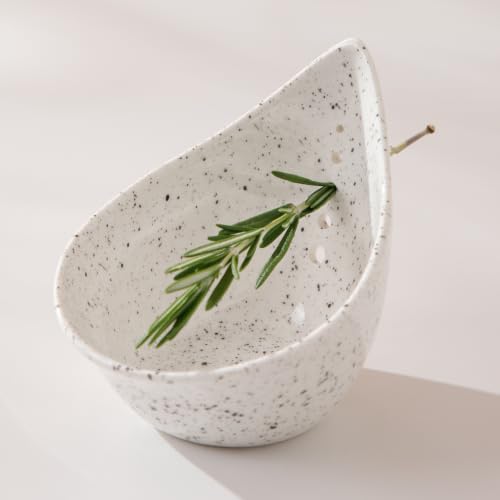 Herb Stripper Bowl, Ceramic Herb Peeling Bowl, Herbs Leaf Stripping Tool by Unknown