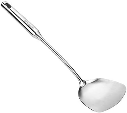 Wok Spatula, Stainless Steel, Long Handle Wok Utensils by GXONEHomeKitchen