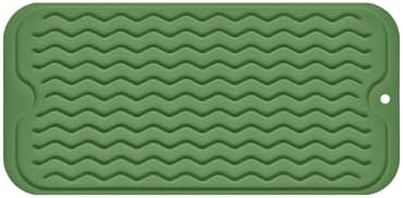 Silicone Dish Drying Mat, Non-Slip Easy Clean Sink Mat, Dark Green by MODENGKONGJIAN