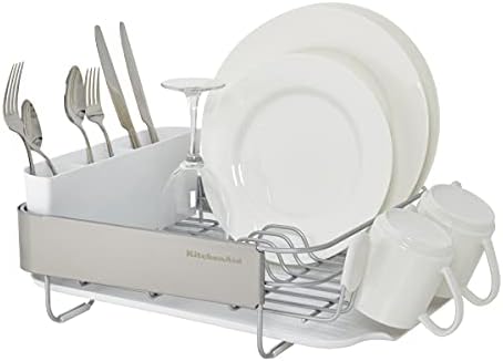 KitchenAid Compact Satin Wire Rust Resistant, Expandable Dish Rack - Image 4