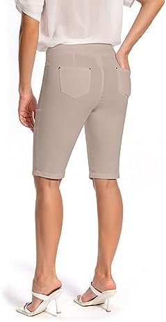 Jenna Rose Women's Stretch Bermuda Shorts – 5-Pocket, Cuffed Hem, Mid-Length - Image 4