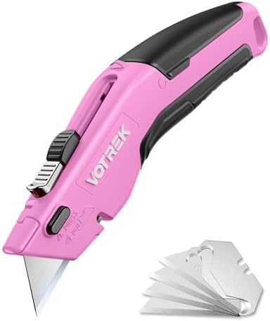 VOTREK® Box Cutter Utility Knife, 2-in-1 Safety Retractable Box Cutter by VOTREKTOOLS