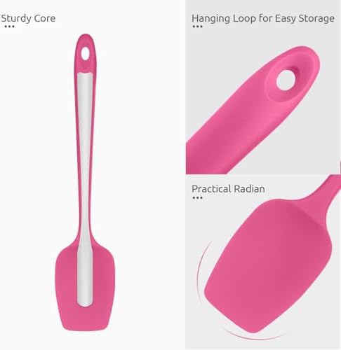 U-Taste Silicone Spoon Spatula, 600°F High Temp Spoonula, Rosy Pink - Image 6