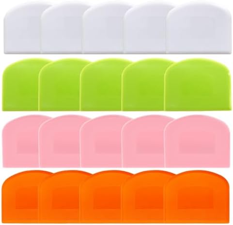 Dough Scraper 20 PCs PE Plastic Bench Scraper Flexible Bowl Scraper by ArtComesFromLife