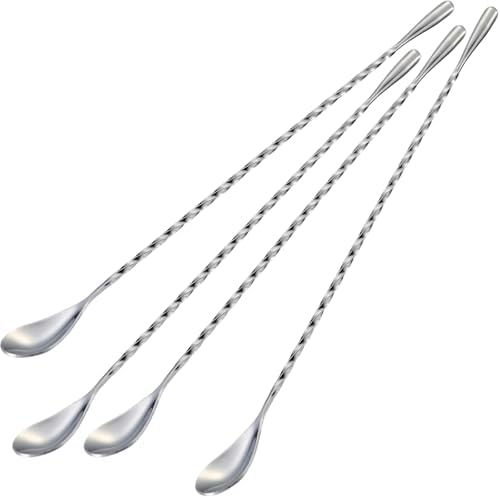 Briout Bar Spoon Cocktail Mixing Stirrers, 12” Long Handle by Briout